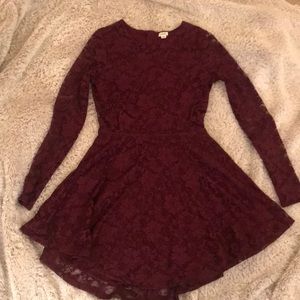 Burgundy lace dress